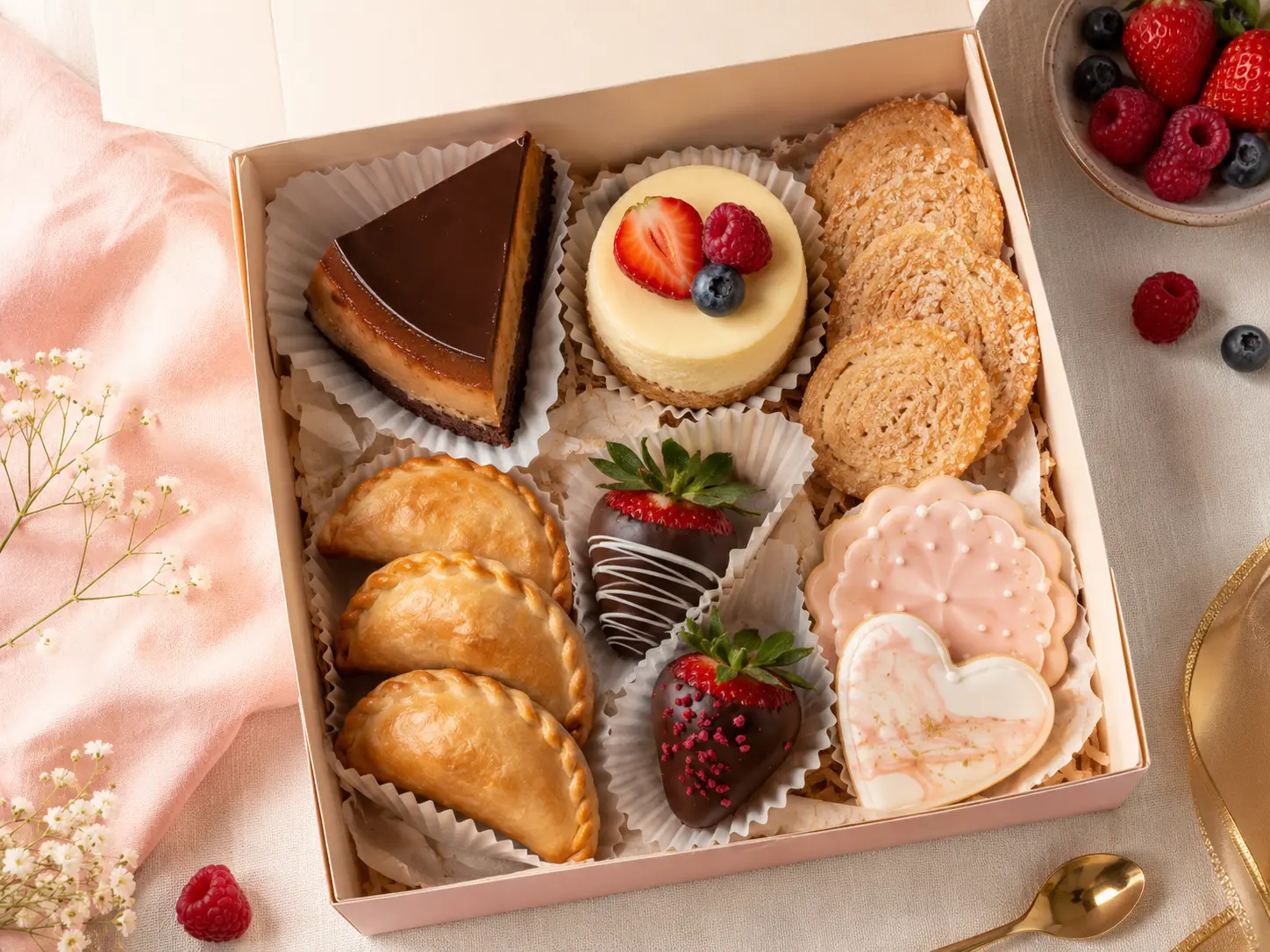 A box filled with handmade treats